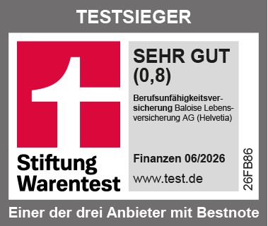 Stiftung Warentest - Bestnote Berufsunfähigkeitsversicherung